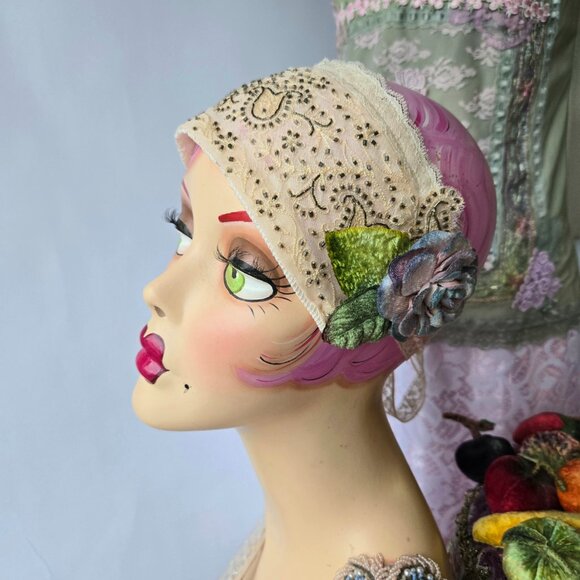 Blue Velvet Rose Hair Clip | Romantic Hair Accessory - Picture 7 of 8